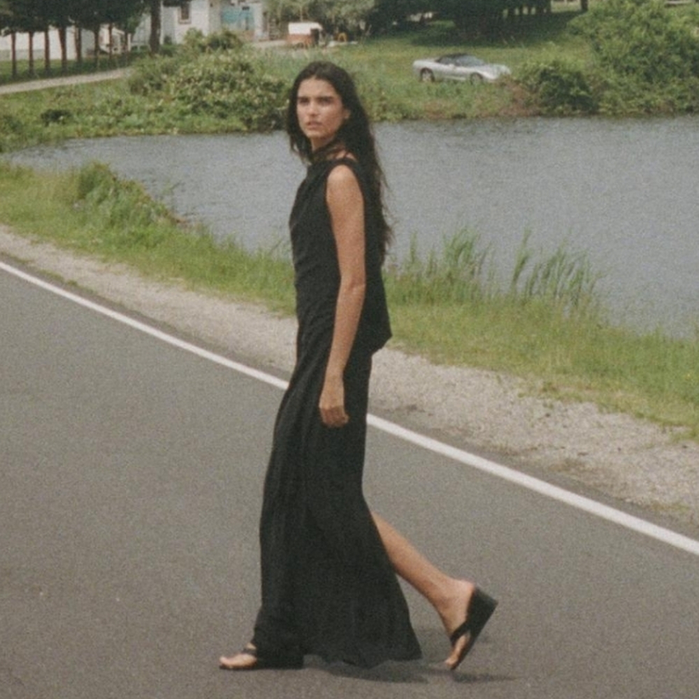 ZARA OPEN BACK MAXI DRESS BLACK SIZE XS - Picture 5 of 7